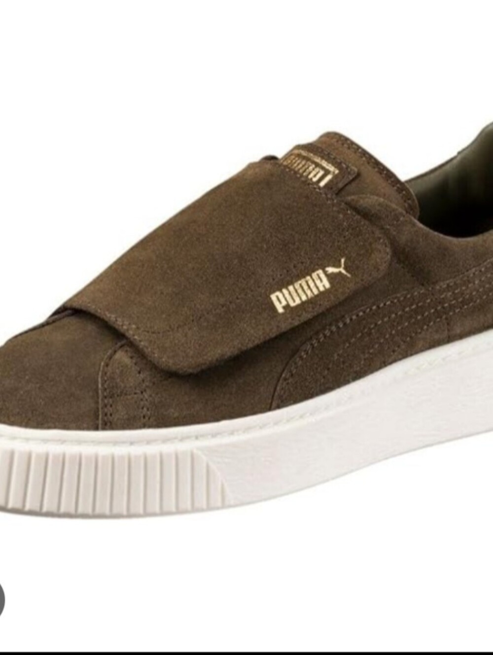 Puma Olive Suede Slip On Sneakers 8.5